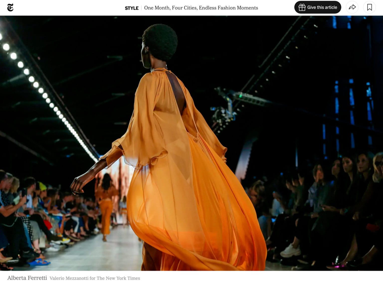 Alberta Ferretti Fashion Show, Photo by Valerio Mezzanotti for The New York Times