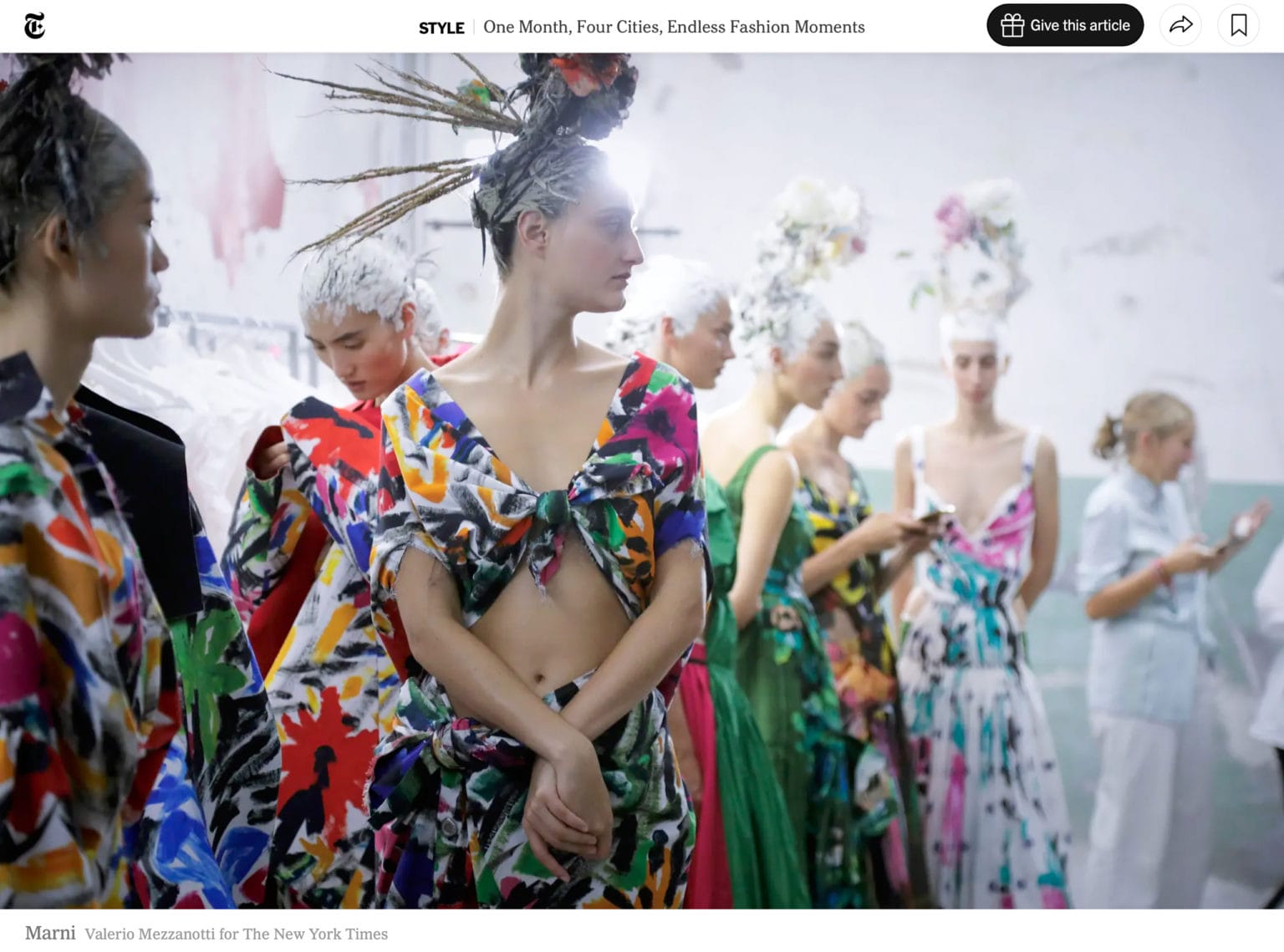Marni Fashion Show Backstage, Photo by Valerio Mezzanotti for The New York Times
