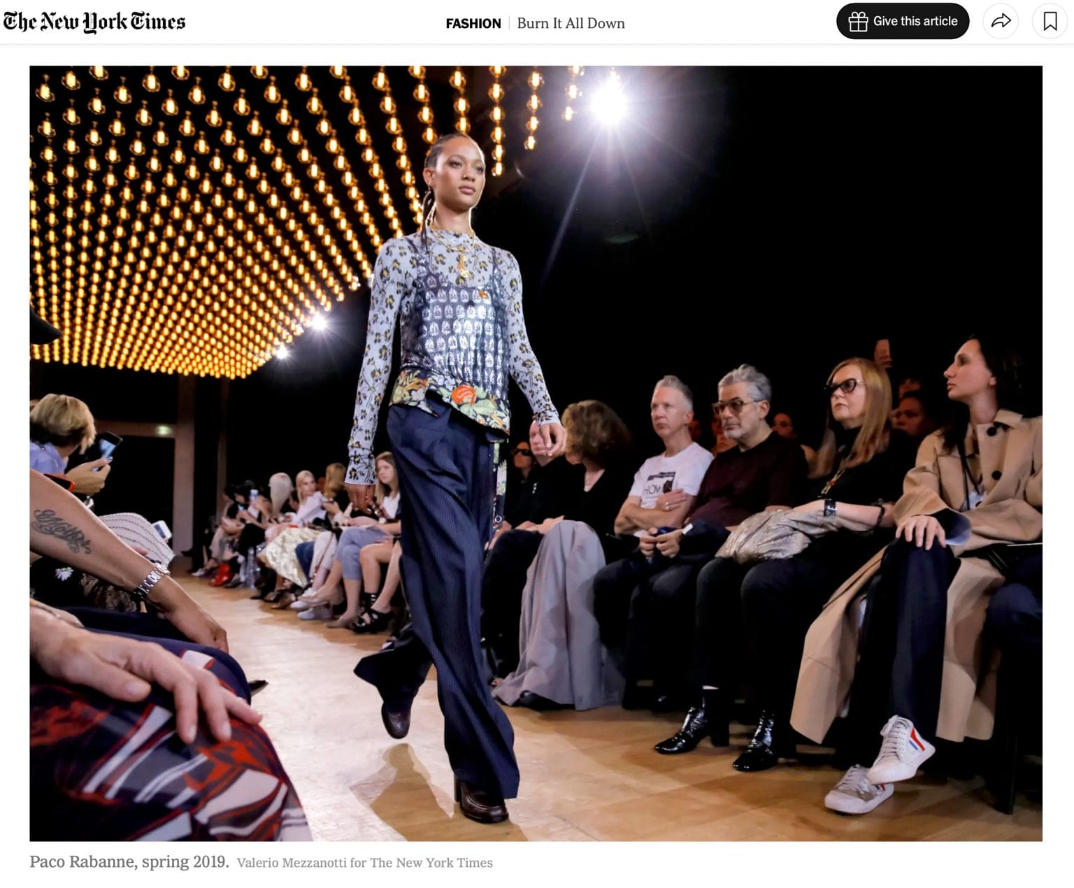 Paco Rabanne Fashion Show, Photo by Valerio Mezzanotti for The New York Times