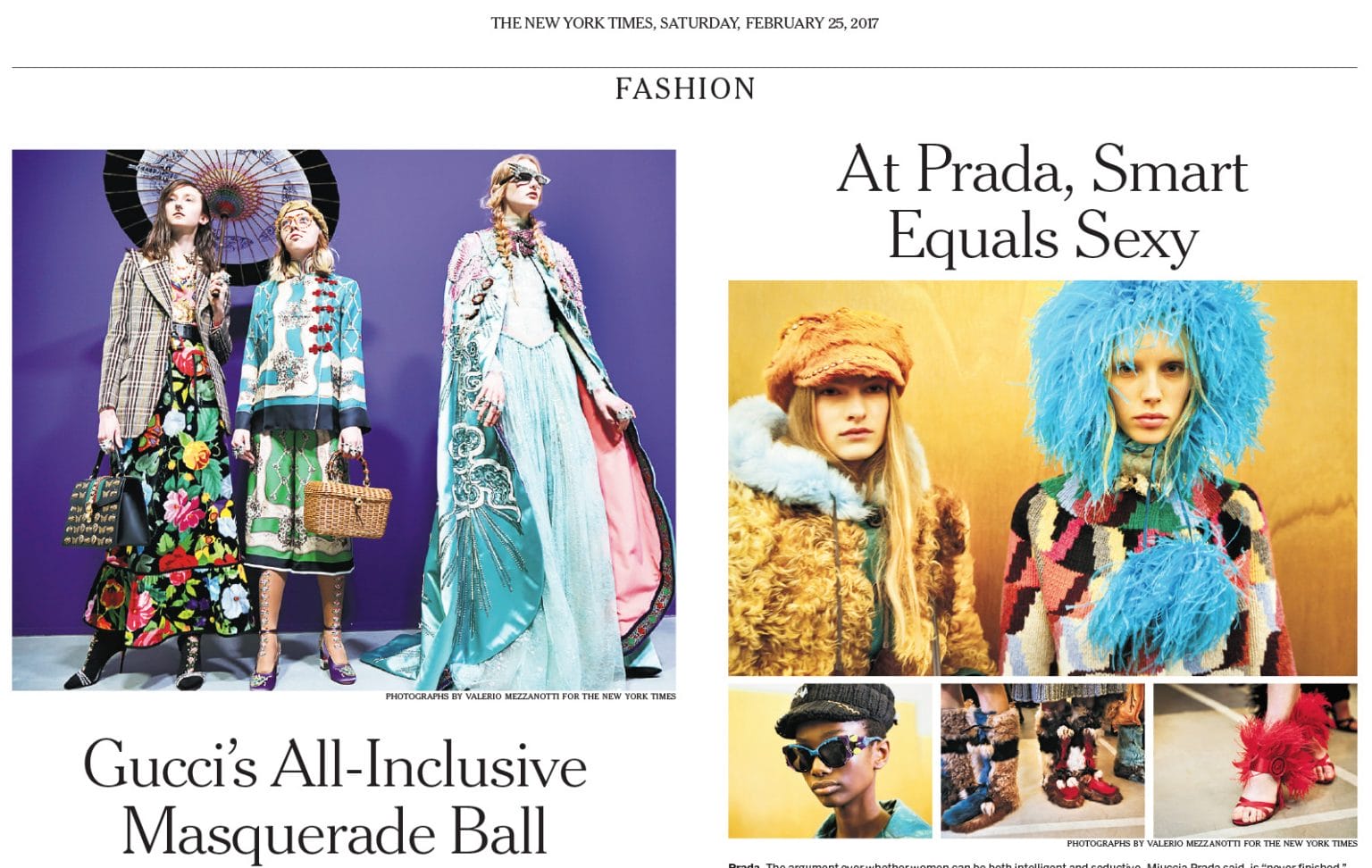 Gucci and Prada Fashion Show Backstage, Photo by Valerio Mezzanotti for The New York Times