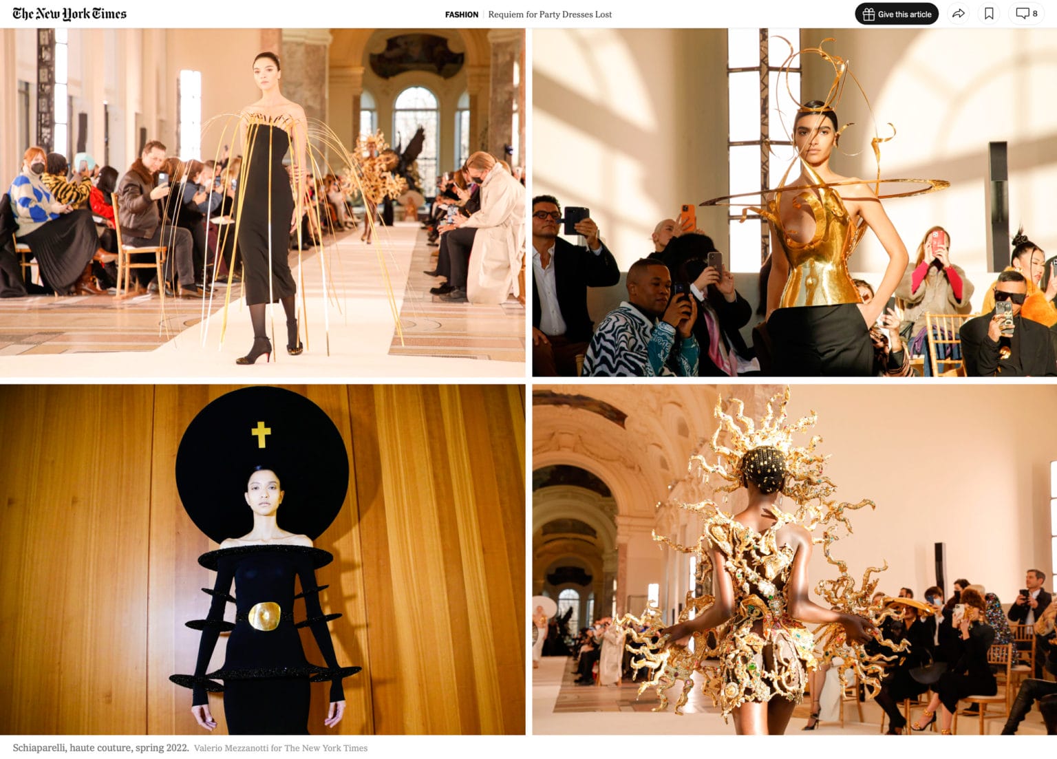 Schiaparelli Fashion Show, Photo by Valerio Mezzanotti for The New York Times