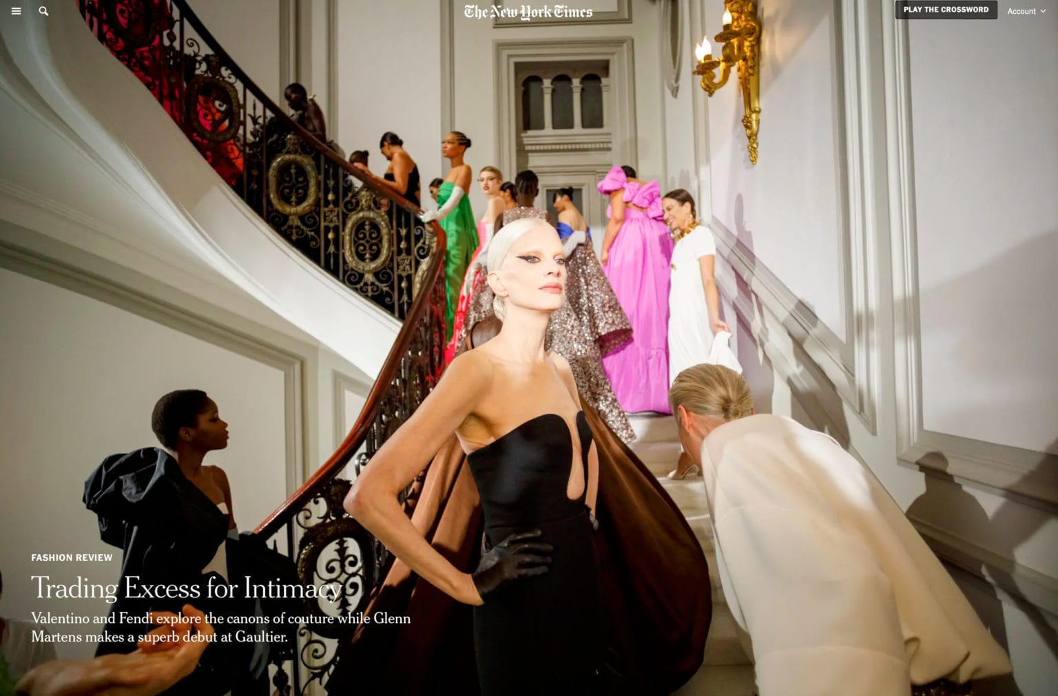 Kristen McMenamy at The Valentino Fashion Show, Photo by Valerio Mezzanotti for The New York Times